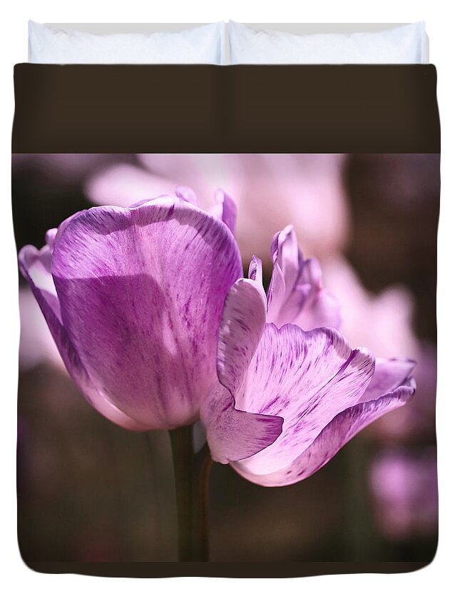 Tulips Duvet Cover featuring the photograph Inseparable by Rona Black