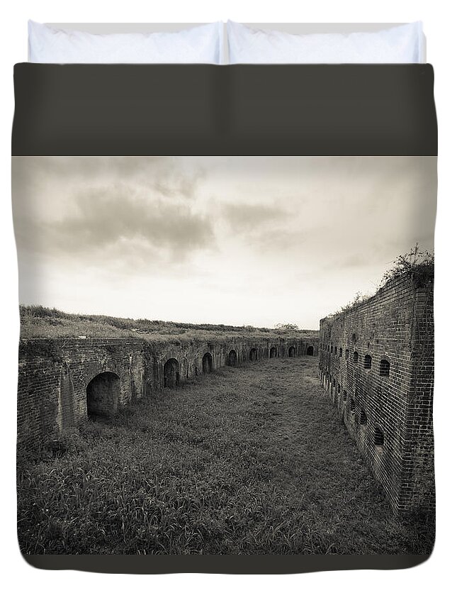 Fort Macomb Duvet Cover featuring the photograph Inside Fort Macomb by David Morefield