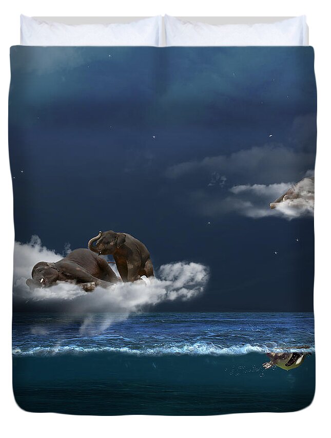 Elephant Duvet Cover featuring the photograph Insomnia by Martine Roch