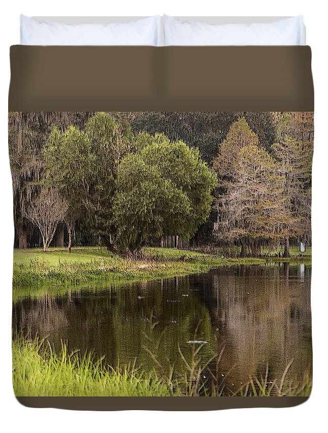 Fishing Duvet Cover featuring the photograph Intent by Leticia Latocki