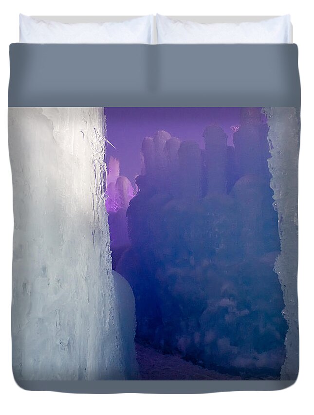 Ice Duvet Cover featuring the photograph Into The Blue by Christie Kowalski