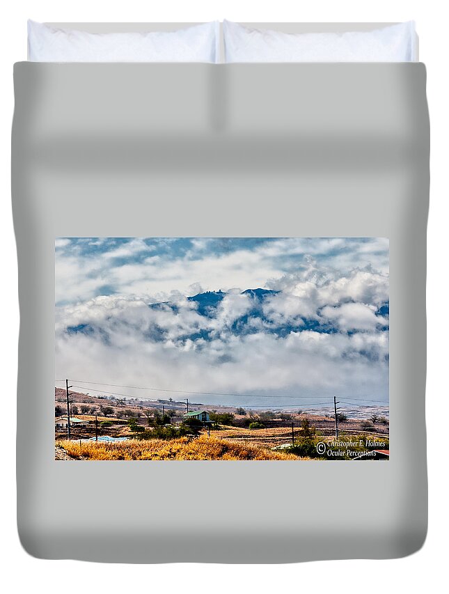 Hawaii Duvet Cover featuring the photograph Into the Clouds by Christopher Holmes