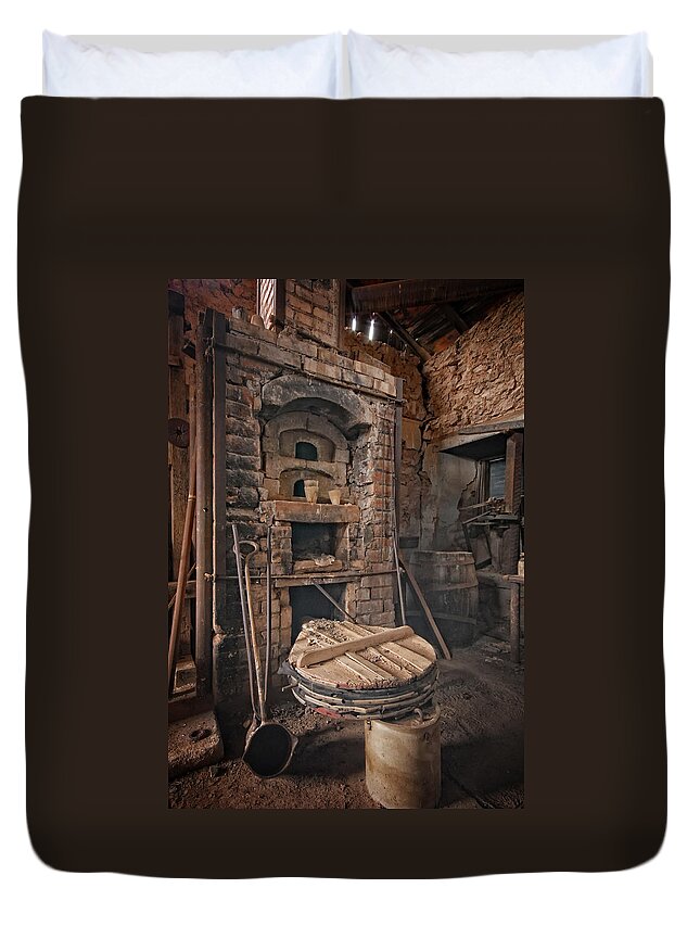 Abandoned Duvet Cover featuring the photograph Into the Fire by Ghostwinds Photography