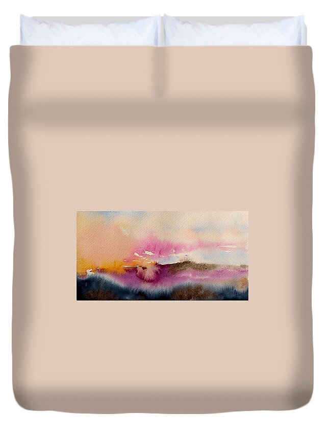 Purple Duvet Cover featuring the painting Into The Mist II by Beverley Harper Tinsley