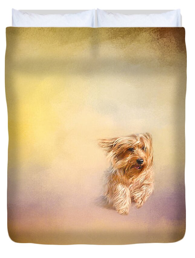 Jai Johnson Duvet Cover featuring the photograph Into The Wind by Jai Johnson