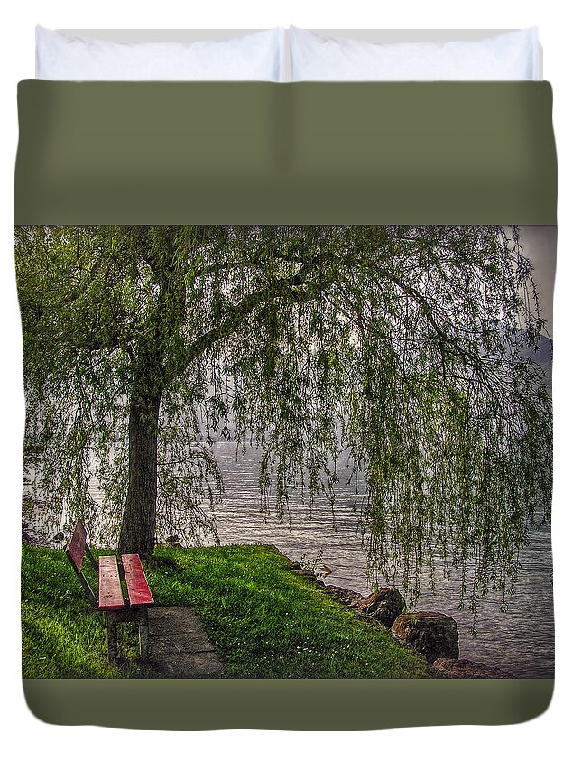 Switzerland Duvet Cover featuring the photograph Invitation to Rest by Hanny Heim