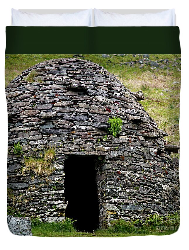 Beehive House Duvet Cover featuring the photograph Irish Beehive House by Patricia Griffin Brett
