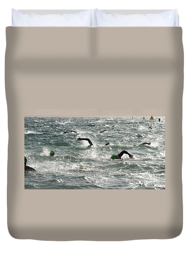 Ironman Duvet Cover featuring the photograph Ironman 2012 Sheer Determination by Bob Christopher