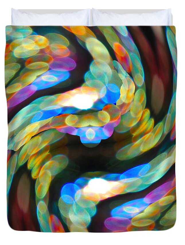 Bright And Colorful Photograph Of A Household Object  Duvet Cover featuring the digital art Irradescent by Priscilla Batzell Expressionist Art Studio Gallery