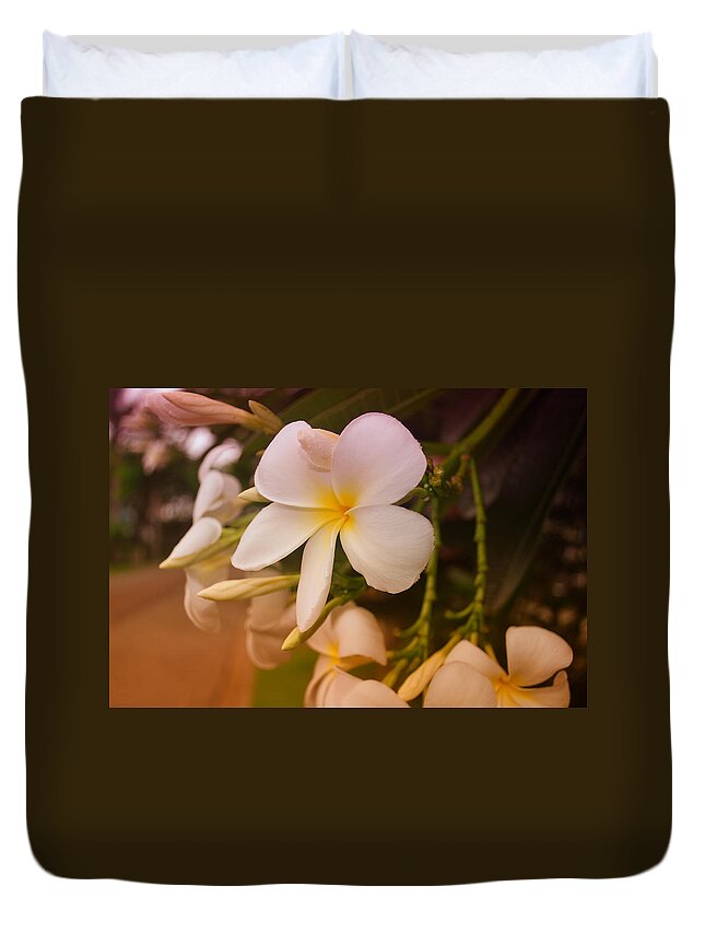 Frangipani Duvet Cover featuring the photograph Isle de Java by Miguel Winterpacht