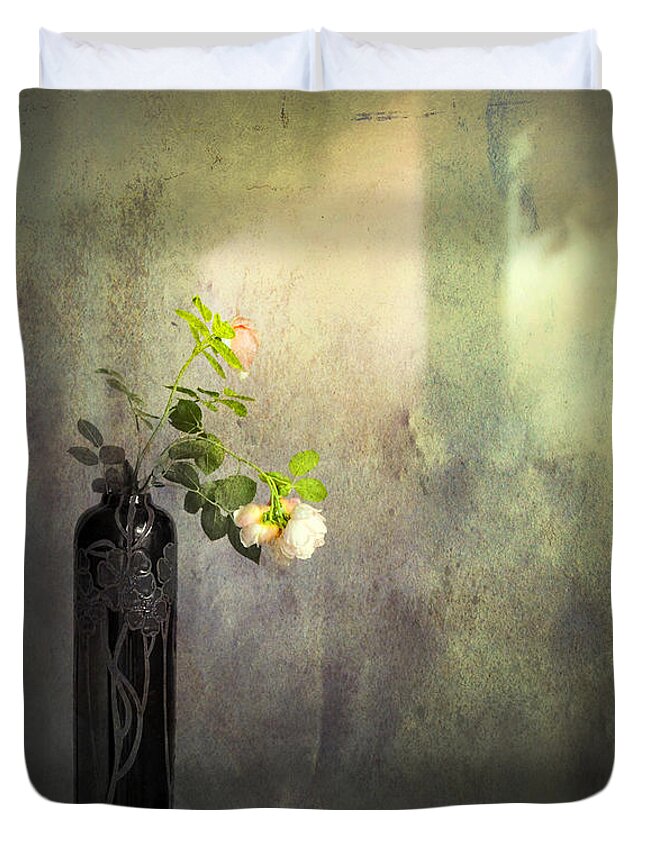 Vintage Still Life Duvet Cover featuring the photograph Isn't It Romantic by Theresa Tahara