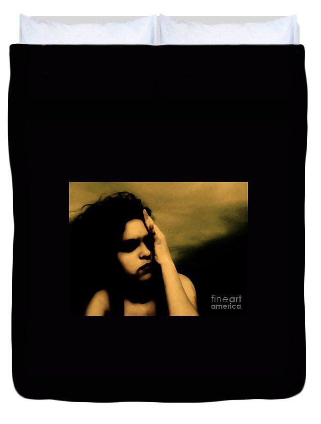 Black Duvet Cover featuring the photograph It Hurts because it matters by Jessica S