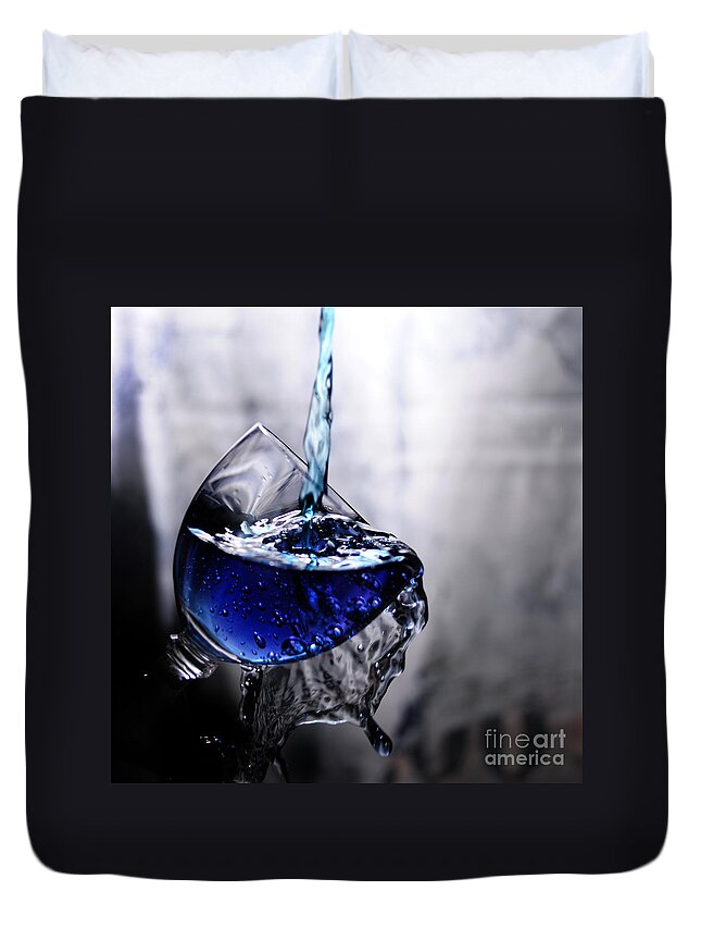Glass Duvet Cover featuring the photograph It is Blue by Randi Grace Nilsberg