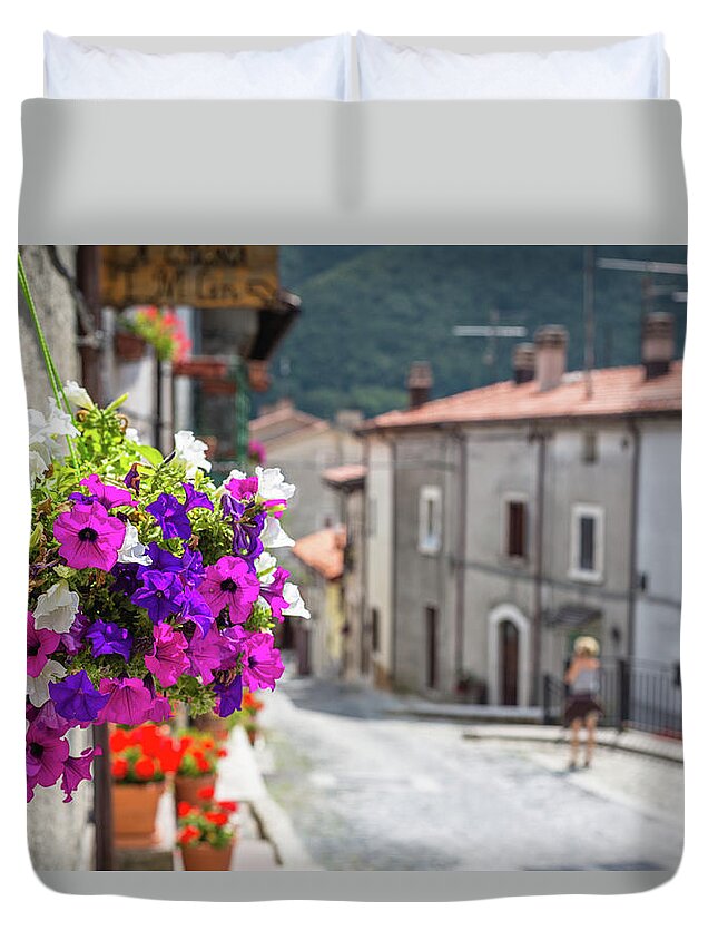 Shutter Duvet Cover featuring the photograph Italian Country In Abruzzo by Deimagine