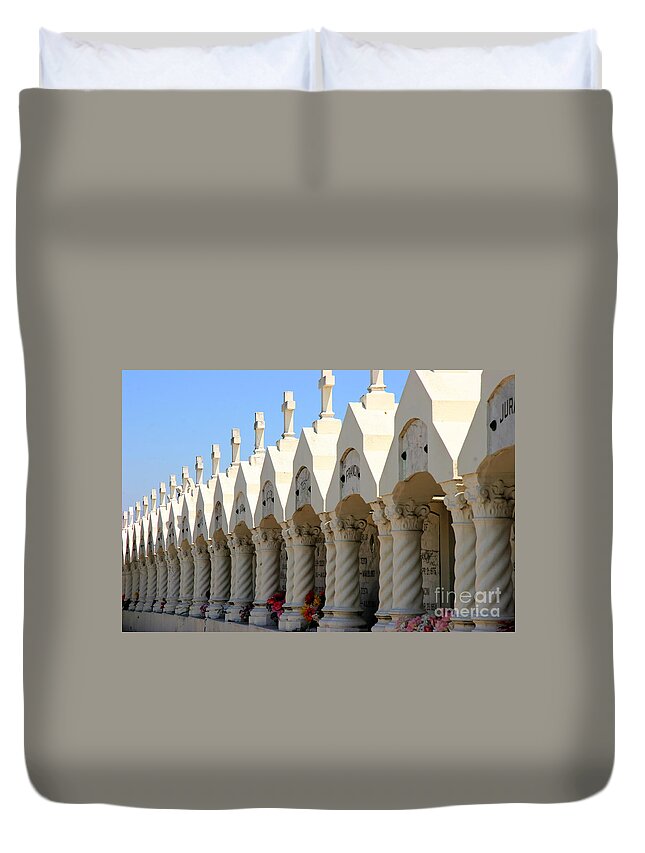 Cemetery Duvet Cover featuring the photograph Italian Family Tombs - San Jose CA by Tap On Photo