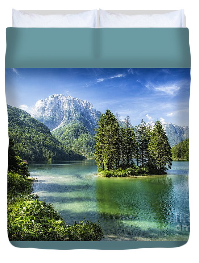 Italy Duvet Cover featuring the photograph Italian Island by Timothy Hacker