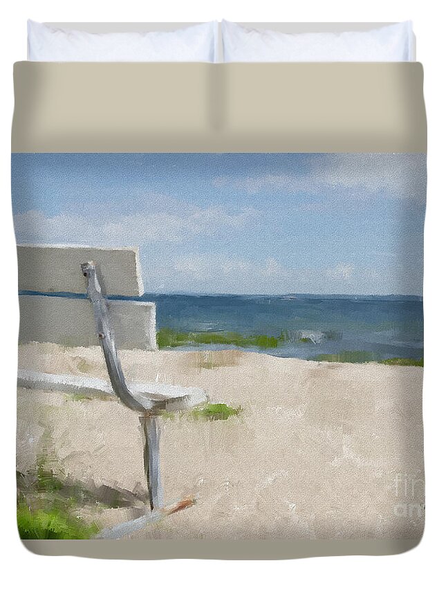 Beach Duvet Cover featuring the digital art It's All Yours by Lois Bryan