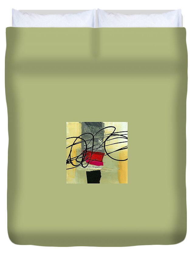 4x4 Duvet Cover featuring the painting Its Own Frequency by Jane Davies