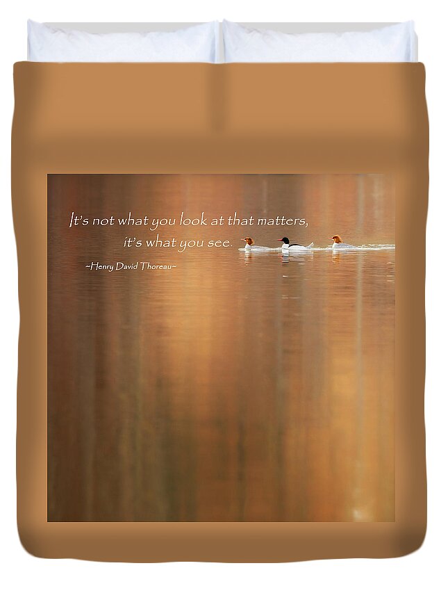 Henry David Thoreau Duvet Cover featuring the photograph It's What You See Square by Bill Wakeley