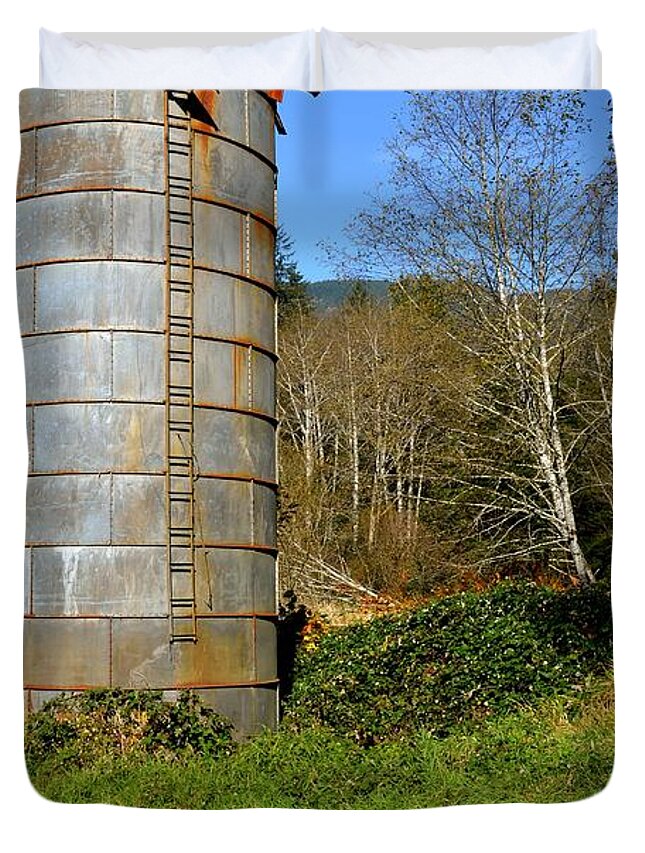 Silo Duvet Cover featuring the photograph I've Seen Better Days by Laureen Murtha Menzl