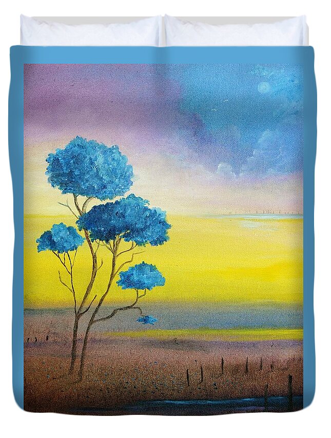 Alicia Maury Prints Duvet Cover featuring the painting Jacaranda Tree by Alicia Maury
