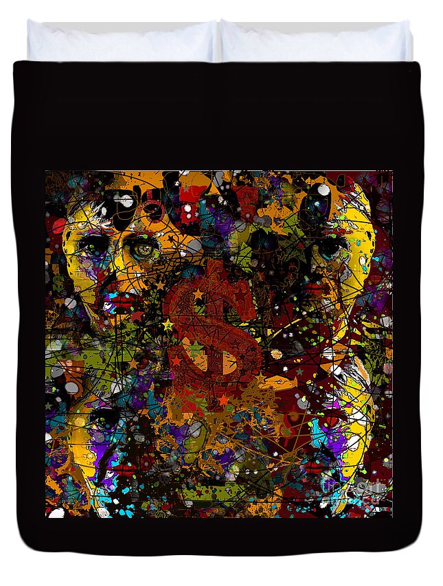 Jackson Pollack Duvet Cover featuring the digital art Jackson Warhol Me by Carol Jacobs