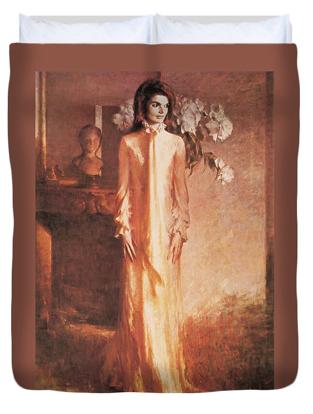 Government Duvet Cover featuring the painting Jacqueline Kennedy, First Lady by Science Source