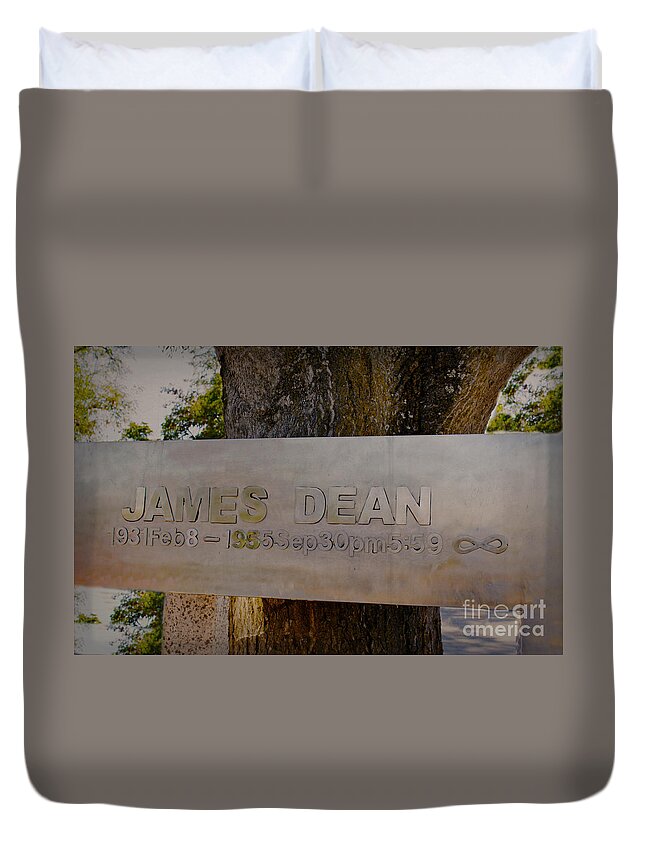 James Dean Duvet Cover featuring the photograph James Dean James Dean by Janice Pariza