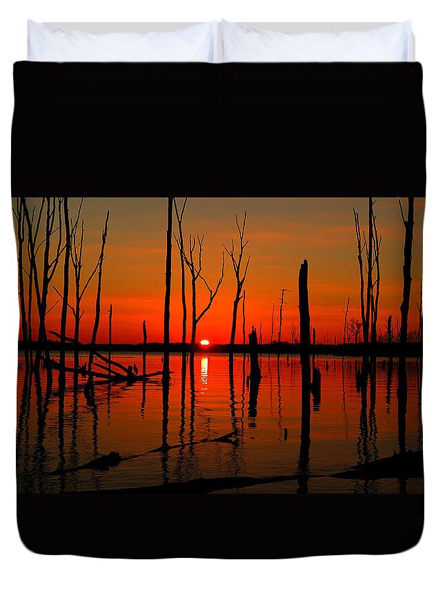 January Sunrise Duvet Cover featuring the photograph January Sunrise by Raymond Salani III