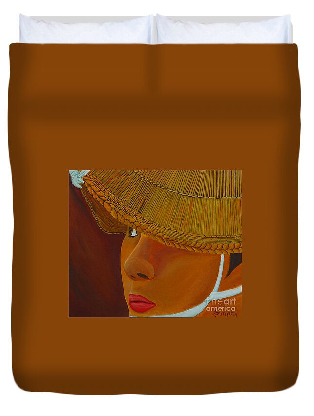 Japan Duvet Cover featuring the painting Japanese Bonadori Dancer by Anthony Dunphy