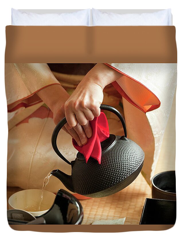 Tatami Mat Duvet Cover featuring the photograph Japanese Tea Ceremony by Lucidio Studio Inc