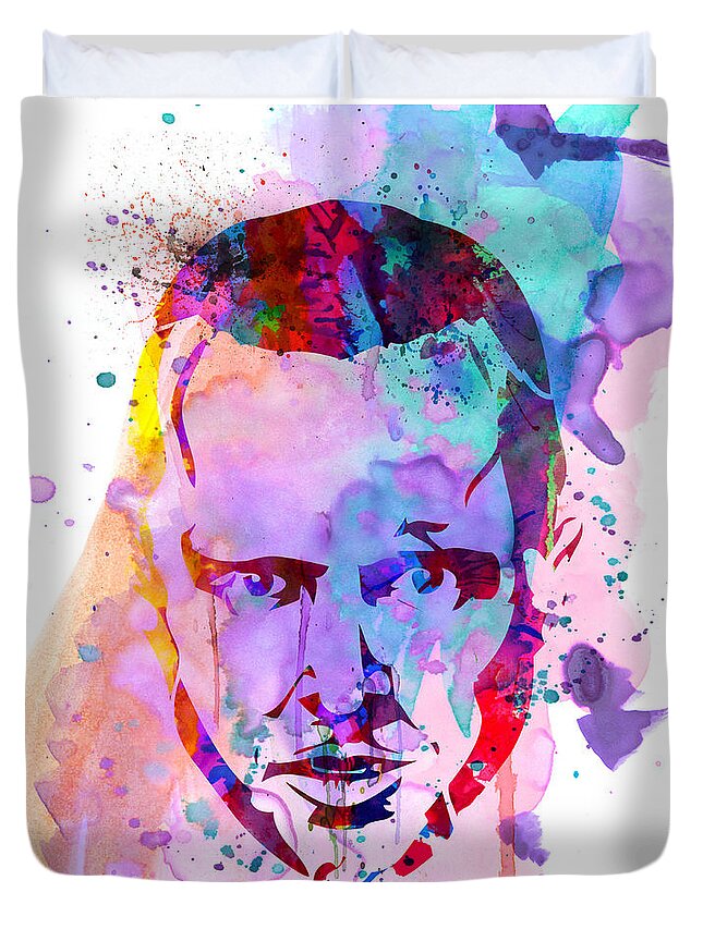 Breaking Bad Duvet Cover featuring the painting Jesse Breaking Bad Watercolor by Naxart Studio