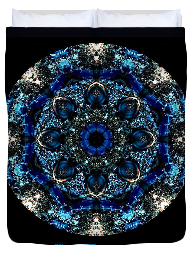 Kaleidoscope Duvet Cover featuring the digital art Jewelled Treasure 15 by Charmaine Zoe