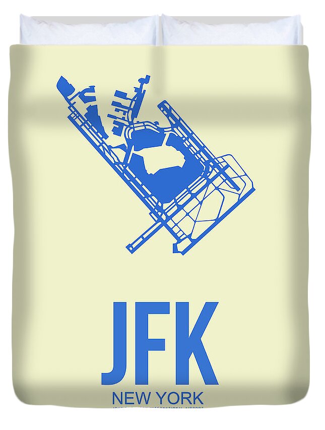  Duvet Cover featuring the digital art JFK Airport Poster 3 by Naxart Studio