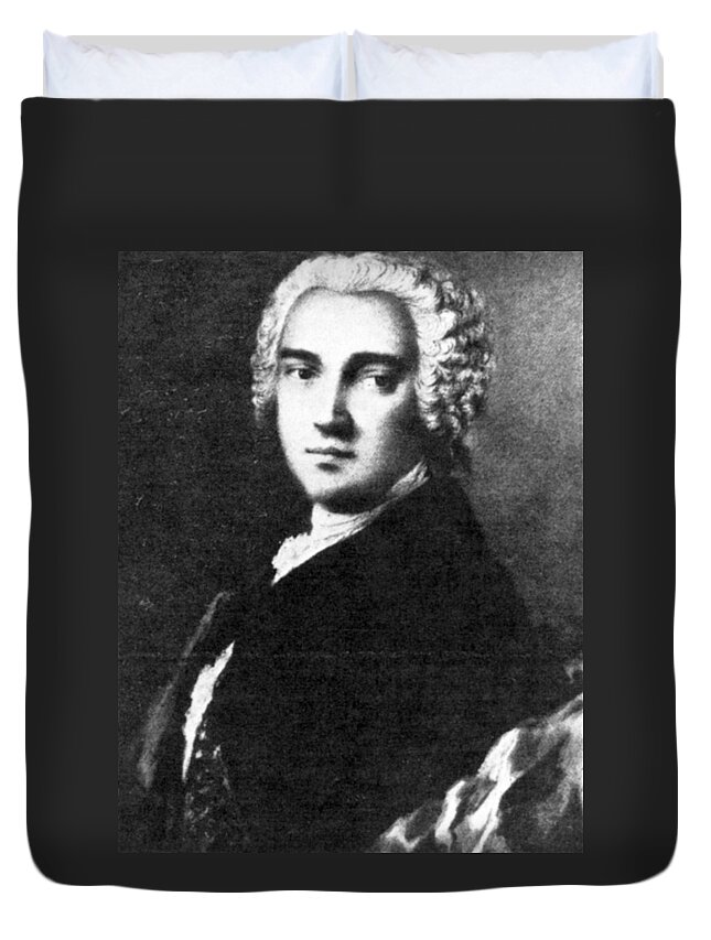 18th Century Duvet Cover featuring the painting Johann Adolf Hasse (1699-1783) by Granger