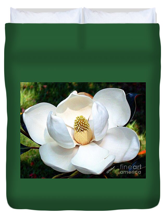 Flower Duvet Cover featuring the photograph John's Magnolia by Barbara Chichester