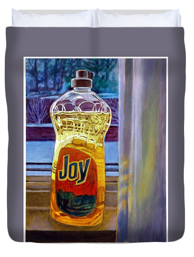 Still Life Duvet Cover featuring the painting Joy by John Lautermilch