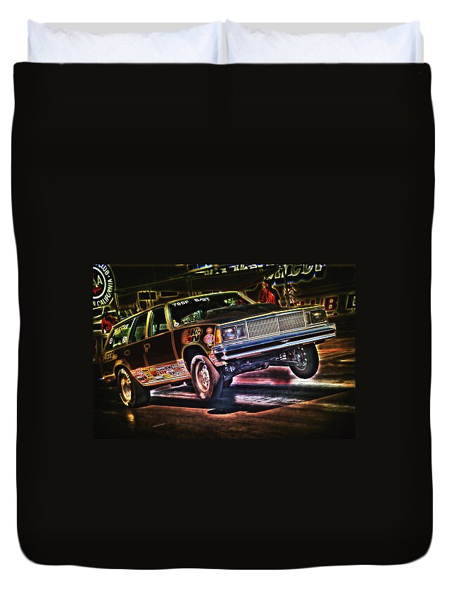 Chevelle Duvet Cover featuring the digital art Jumping Chevelle by Richard J Cassato