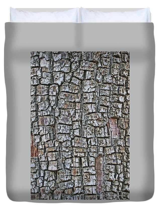 Juniiper Bark Duvet Cover featuring the photograph Juniper Bark- Texture Collection by Tom Janca