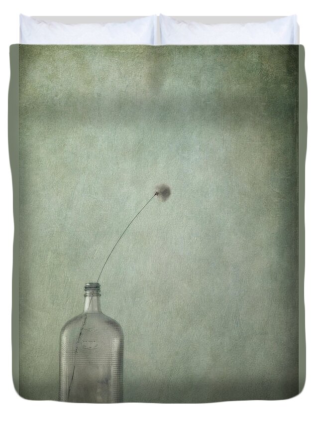 Bottle Old Duvet Cover featuring the photograph Just An Old Bottle And Its Cap by Priska Wettstein