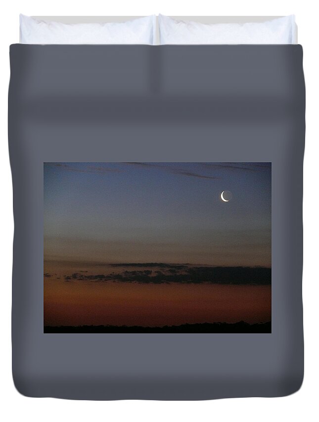 Moon Duvet Cover featuring the photograph Just Floating... by Evelyn Tambour