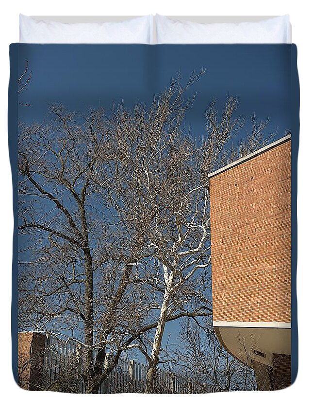 Buildings Duvet Cover featuring the photograph Juxtaposition by Joseph Yarbrough