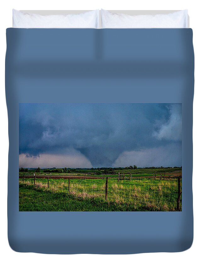 Tornado Duvet Cover featuring the photograph Kansas Wedge Tornado by Marcus Hustedde