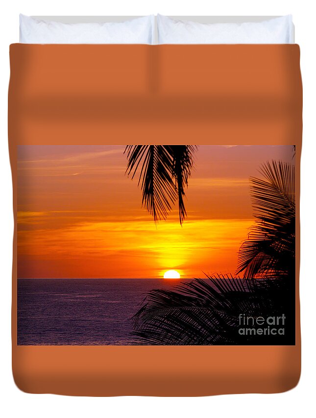 Fine Art Photography Duvet Cover featuring the photograph Kauai Sunset by Patricia Griffin Brett