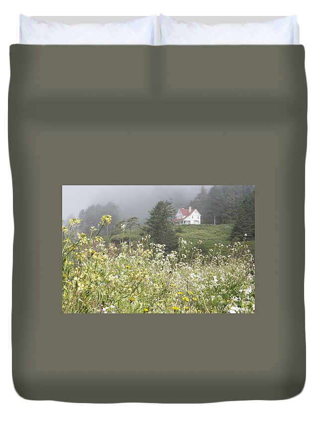 House Duvet Cover featuring the photograph Keepers House by Laddie Halupa