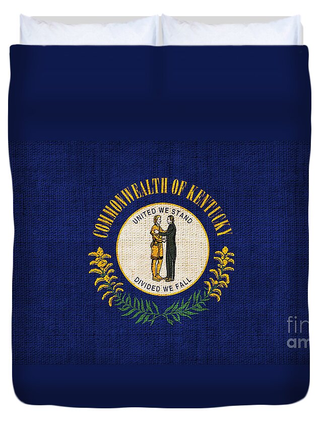 Kentucky Duvet Cover featuring the painting Kentucky State Flag by Pixel Chimp