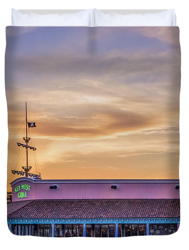 Architecture Duvet Cover featuring the photograph Key West Grill by Traveler's Pics