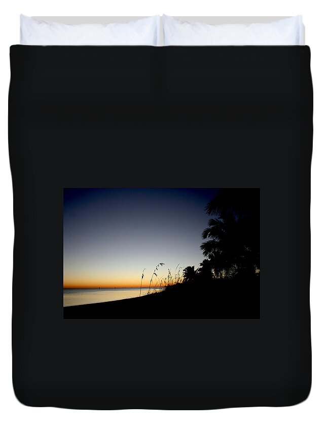 Florida Duvet Cover featuring the photograph Key West Sunset by Heather Applegate