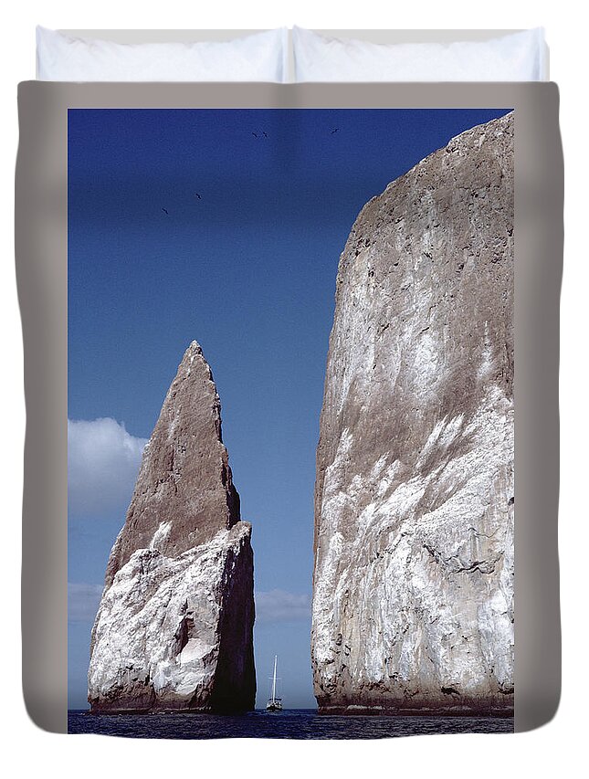 Feb0514 Duvet Cover featuring the photograph Kicker Rock Tufa Formation by Tui De Roy