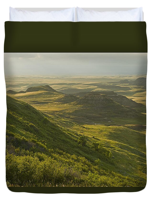 Outdoors Duvet Cover featuring the photograph Killdeer Badlands In East Block Of by Dave Reede